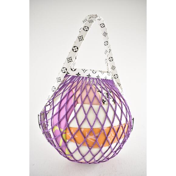 Louis Vuitton SS20 Pink White Black Monogram Giant Volleyball Purple Net Bag - Picture 2 of 16